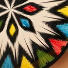 Ляган круглый Риштанская керамика 32 см с росписью, разноцветный - фото 10269428