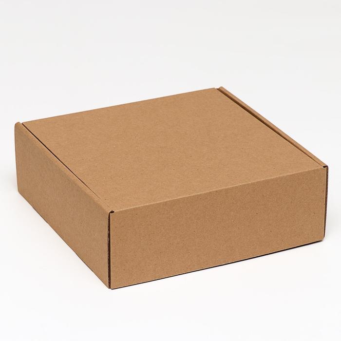 Коробка самосборная, крафт, 26 х 26 х 9,5 см - фото 9257859
