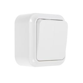 Выключатель BYLECTRICA А5 6-224 АКВА, 6 А, 2 клавиши, наружный, белый