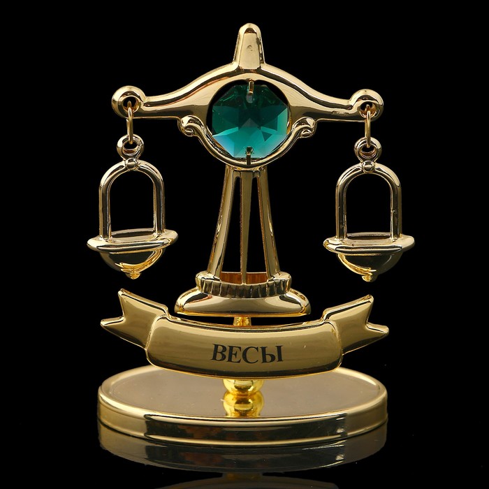 Сувенир знак зодиака «Весы», 7×2,3×9 см, с кристаллом Сваровски
