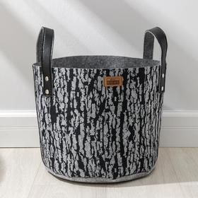 Корзина для хранения EcoPrint «Кора», 24 л, 34×34×29 см, цвет светло-серый