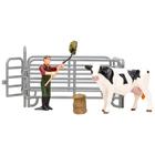 Набор фигурок, 6 предметов: фермер, корова, ограждение-загон, инвентарь - фото 4075636