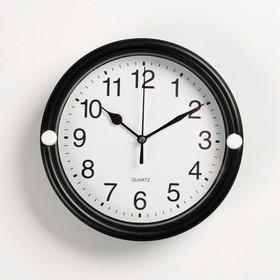 Часы настенные "Классика", плавный ход, 1 АА, 20 см,  d циферблата=18 см, чёрные в Донецке