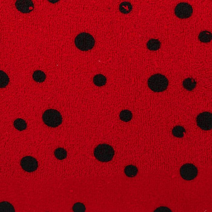 Велюр, на красном фоне чёрные божьи коровки, ширина 180 см - фото 1613320