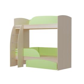 Двухъярусная кровать «Омега 4», 800 × 1900 мм, ЛДСП, цвет млечный дуб / фисташковый