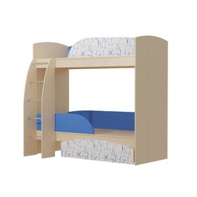 Двухъярусная кровать «Омега 4», 800 × 1900 мм, ЛДСП / МДФ, цвет млечный дуб / индиго