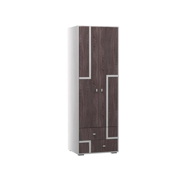 Шкаф 2-х дверный для одежды «Омега 16», 670 × 510 × 2040 мм, ясень анкор светлый / тёмный - фото 9250240