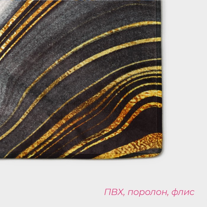 Коврик Доляна «Камень», 44×120 см, цвет малахитовый - фото 9253445