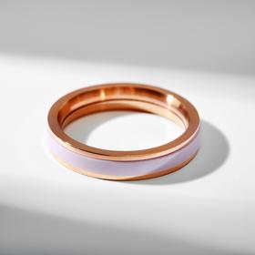 Кольцо керамика "Тонкая линия", цвет розовый в золоте, 16 размер