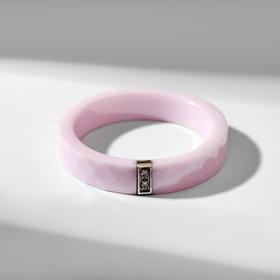 Кольцо керамика "Стразы", цвет розовый в серебре, 17 размер