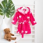 Халат махровый детский Крошка Я "Сердечки" р-р 34, цв. розовый, 100%хл, 360 г/м2 - фото 799639382