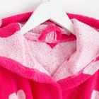 Халат махровый детский Крошка Я "Сердечки" р-р 34, цв. розовый, 100%хл, 360 г/м2 - фото 799639384