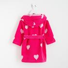 Халат махровый детский Крошка Я "Сердечки" р-р 34, цв. розовый, 100%хл, 360 г/м2 - фото 799639386