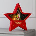 Фигура световая "Звезда с Дедом Морозом", 30х30х5, ААА*2, 6LED, ТЁПЛОЕ БЕЛОЕ - фото 9254278