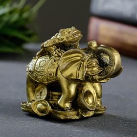 Статуэтка "Слон  на деньгах" состаренное золото, 7см в Донецке