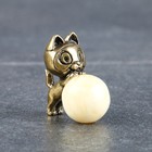 Сувенир "Котик", латунь, янтарная смола, 2,9х1,5х2,0 см - фото 9263556
