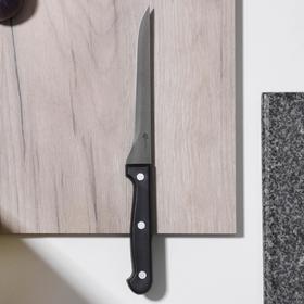 Нож кухонный филейный, лезвие 15 см, цвет чёрный