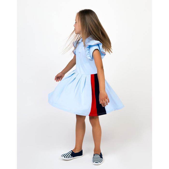 Платье для девочки, цвет голубой, рост 122 см - фото 2840588
