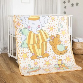 Одеяло байковое, «Пора спать», размер 100х140см цвет оранжевый
