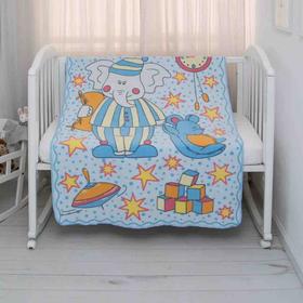 Одеяло байковое «Пора спать», размер 100х140 см цвет голубой