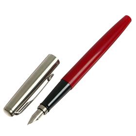Ручка перьевая Parker Jotter Original F60 Red CT F, корпус из нержавеющей стали/пластика, синие чернила