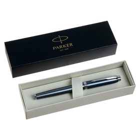 Ручка перьевая Parker IM Core F321 Light Blue Grey CT F, корпус из нержавеющей стали, синие чернила