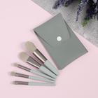 Набор кистей «Парфе», 5 предметов, футляр на кнопке, цвет серый - фото 799687308