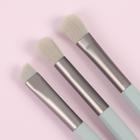 Набор кистей «Парфе», 5 предметов, футляр на кнопке, цвет серый - фото 799687310