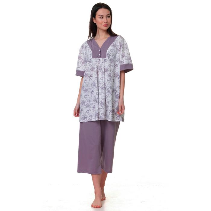 Комплект женский (футболка, бриджи) цвет МИКС, размер 66 - фото 2853339