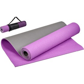 Коврик для йоги и фитнеса Bradex SF 0690, 173х61х0,6 см, двухслойный фиолетовый