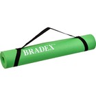 Коврик для йоги и фитнеса Bradex SF 0694, 183х61х0,4 см, зеленый с переноской - фото 7245127