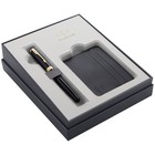 Набор Parker 2020, ручка перьевая Parker Sonnet Core F530 Lacquer Deep Black GT M + чехол для карт 7068761 - фото 6744834