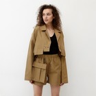 Шорты женские MINAKU: Casual Collection цвет бежевый, р-р 42 - фото 799691416