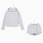 Костюм женский (толстовка и шорты) MIST, р. 40-42, серый - фото 799699131
