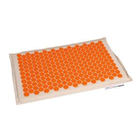 Массажный коврик акупунктурный Премиум (Лён-Кокос) оранжевый