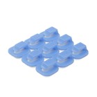 Держатель самоклеящийся для проводов и гирлянд ТУНДРА krep, 15х15х10 мм, синий, 9 шт. 6244017