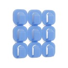 Держатель самоклеящийся для проводов и гирлянд ТУНДРА krep, 15х15х10 мм, синий, 9 шт. 6244017