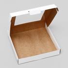 Коробка самосборная, бесклеевая, белая-крафтовая, 16 х 16 х 3 см 7087830