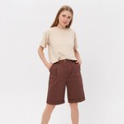 Бермуды женские MINAKU: Safari, цвет шоколадный, р-р 48 - фото 799706963