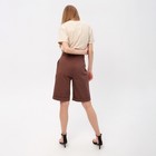 Бермуды женские MINAKU: Safari, цвет шоколадный, р-р 48 - фото 799706966