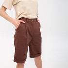 Бермуды женские MINAKU: Safari, цвет шоколадный, р-р 48 - фото 799706967