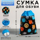 Сумка для обуви «Космокотики», 41х30х0,5 см 5751069 - фото 6811142