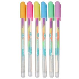Set of gel pens 6 colors multicolored rods pastel, in blister