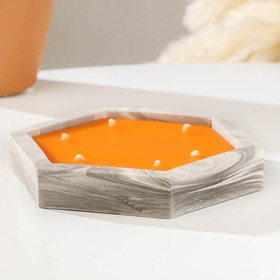 Свеча фигурная ароматическая в бетоне "Шестигранник", 14,5х2 см, микс, персик и апельсин