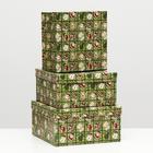 Набор коробок 3 в 1 "Рождественский переполох", 25,5 х 25,5 х 13 - 21,5 х 21,5 х 11 см - фото 941498
