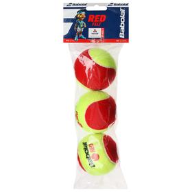 Мяч теннисный BABOLAT Red, 3 шт., войлок, шерсть, резина, цвет желтый/красный
