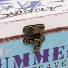 Шкатулка дерево кожзам "Летнее путешествие" 8х8х16 см - фото 799715264