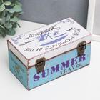 Шкатулка дерево кожзам "Летнее путешествие" 8х8х16 см - фото 799715265