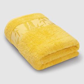 Полотенце махровое «Бамбук», размер 50х90 см, цвет жёлтый