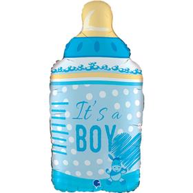 Шар фольгированный 29" It's a boy «Бутылка голубая», фигура